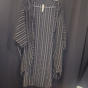 Striped Black & White Tunic Kimono